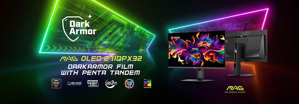 MSI präsentiert den MAG OLED 271QPX32: Weltweit erster 27″-WQHD-Gaming-Monitor mit 5-Layer-QD-OLED-Penta-Tandem™-Technologie von Samsung Display